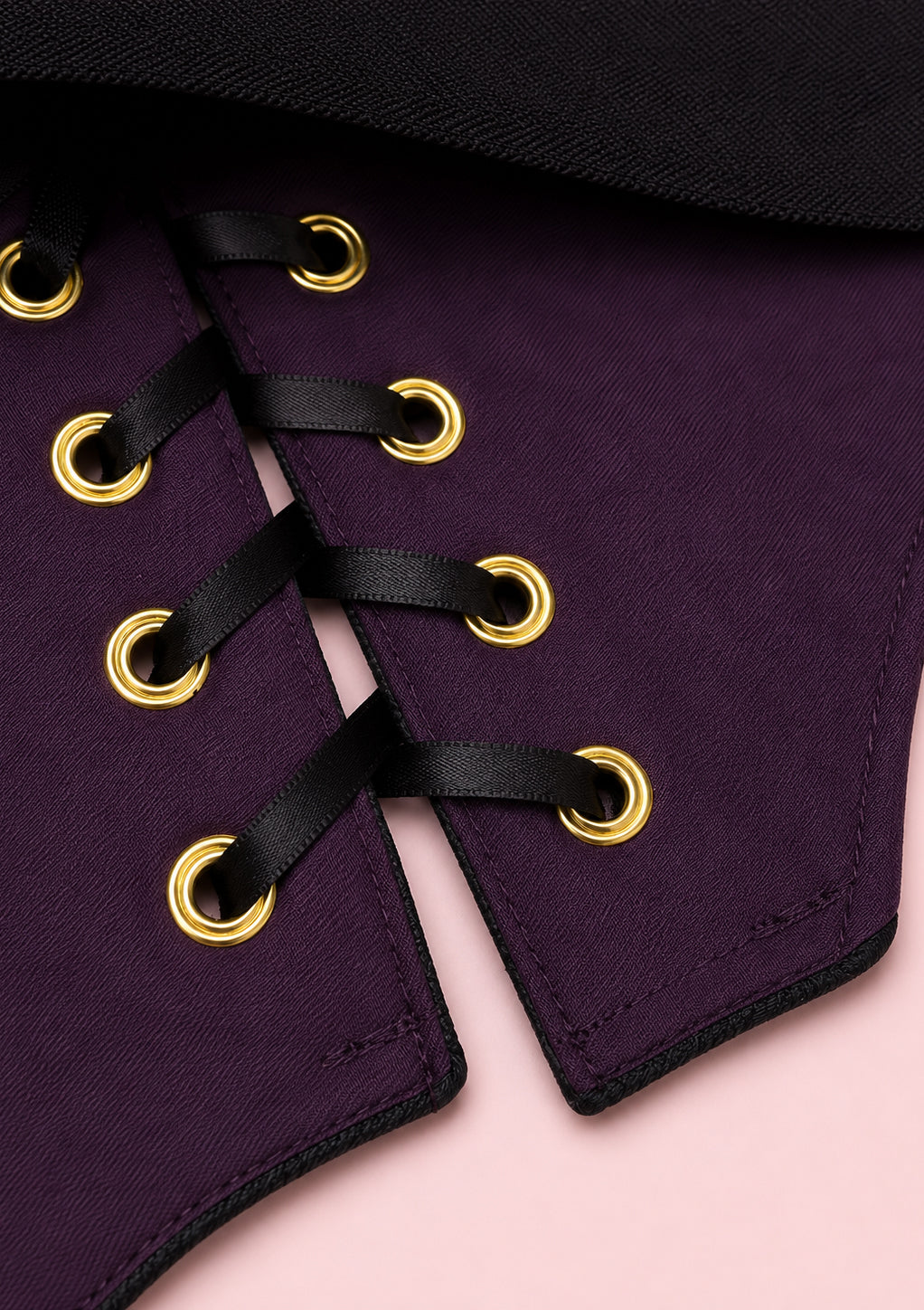 Black Corset with Gold Zippers Kalla Clothing