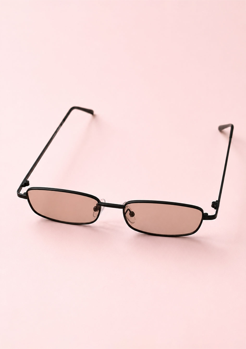 Rectangular Sunglasses with Black Metal Frame