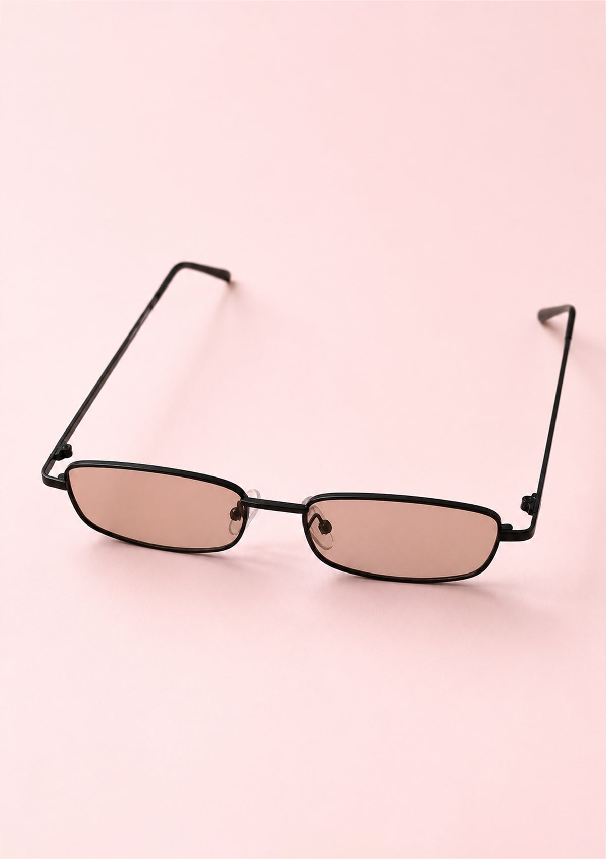 Rectangular Sunglasses with Black Metal Frame