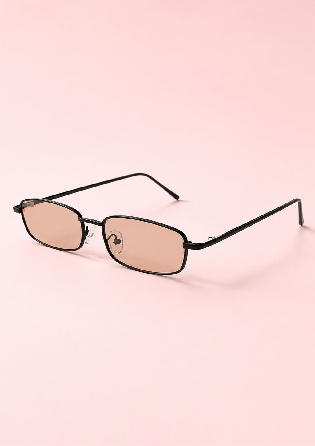 Rectangular Sunglasses with Black Metal Frame