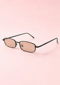 Rectangular Sunglasses with Black Metal Frame
