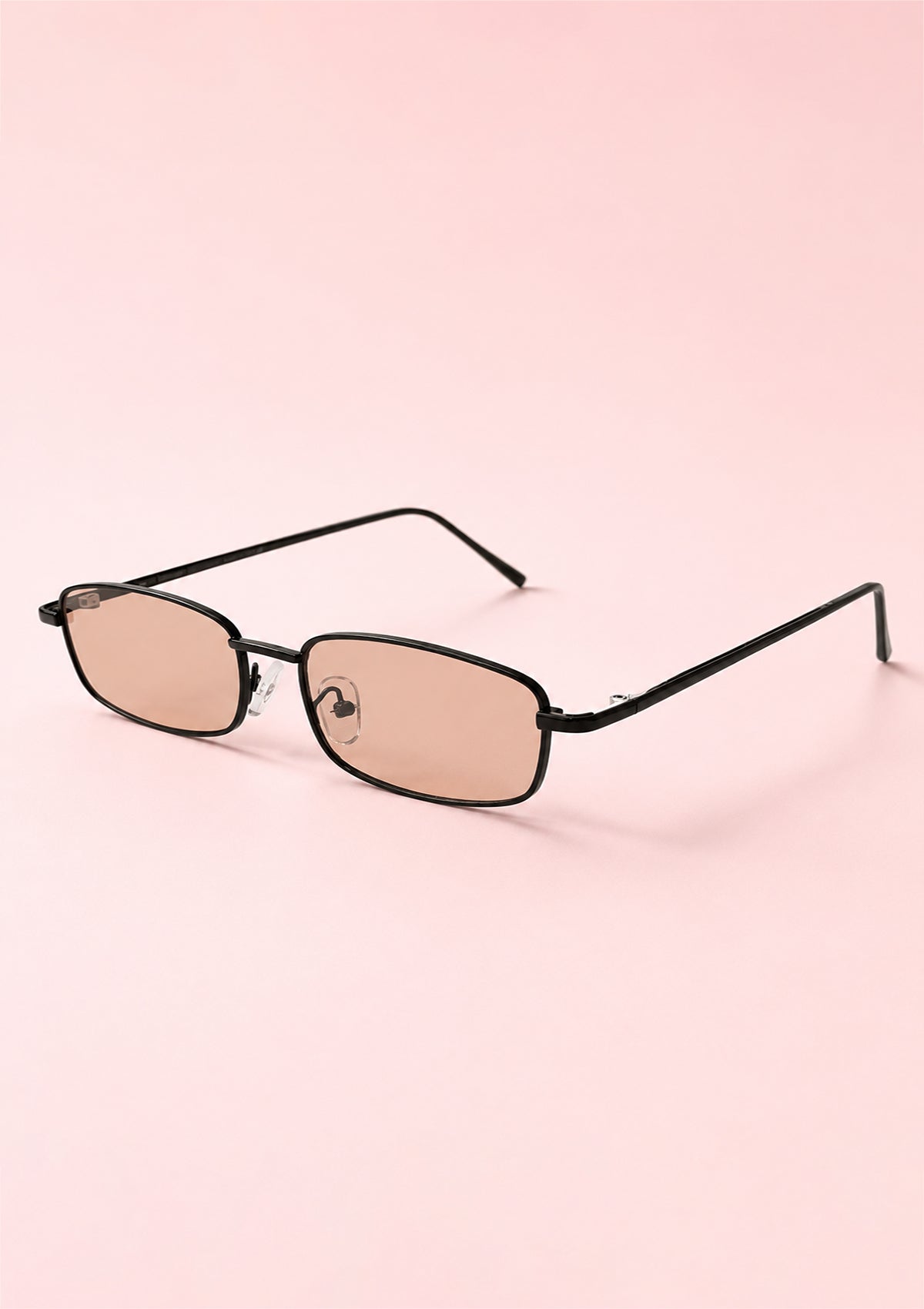 Rectangular Sunglasses with Black Metal Frame