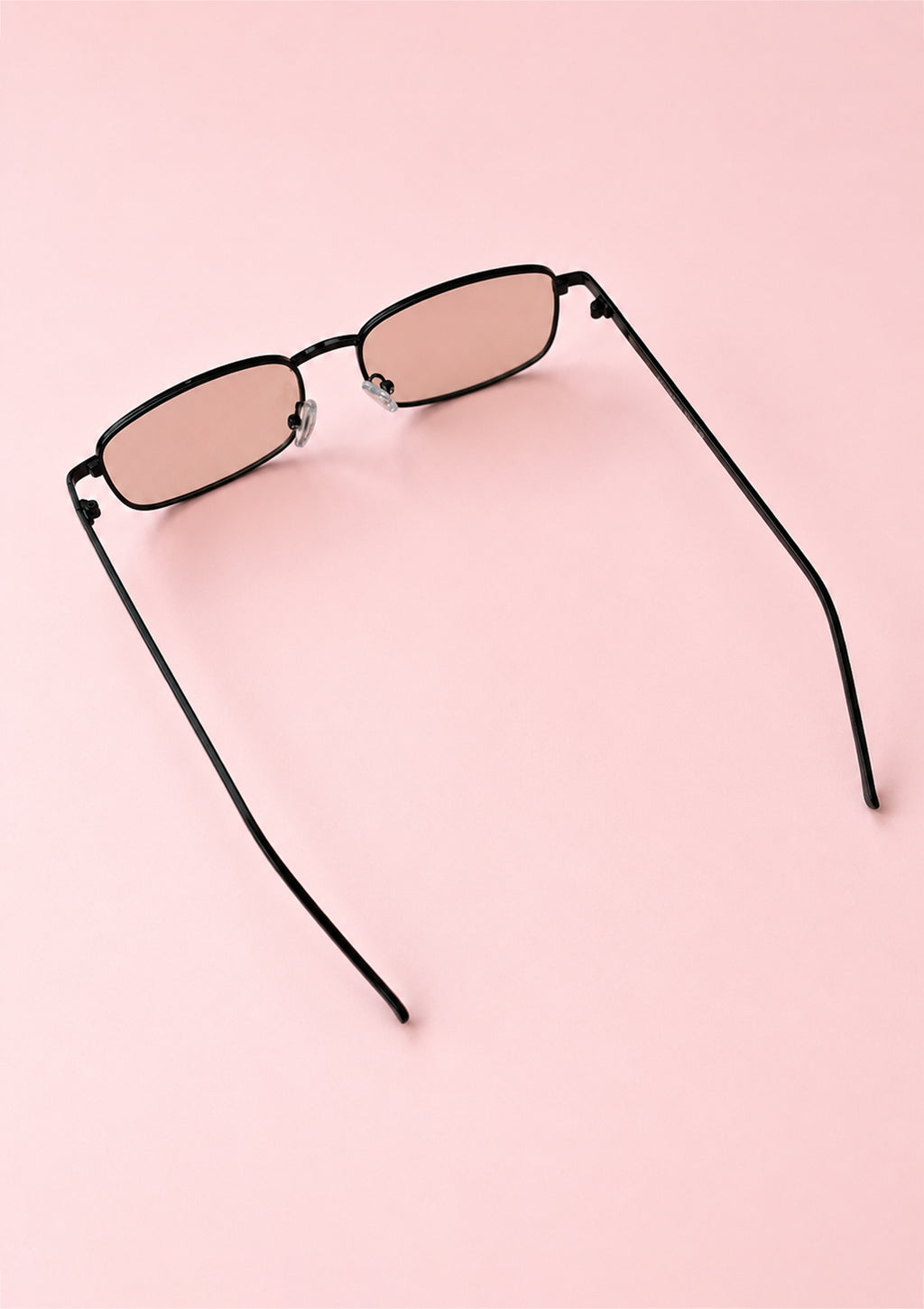 Rectangular Sunglasses with Black Metal Frame