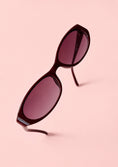 Load image into Gallery viewer, Slim Oval Burgundy Sunglasses
