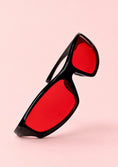 Load image into Gallery viewer, Black Sunglasses with Red Lenses
