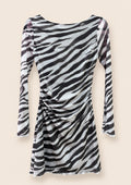 Zebra Print Open Back Mini Dress