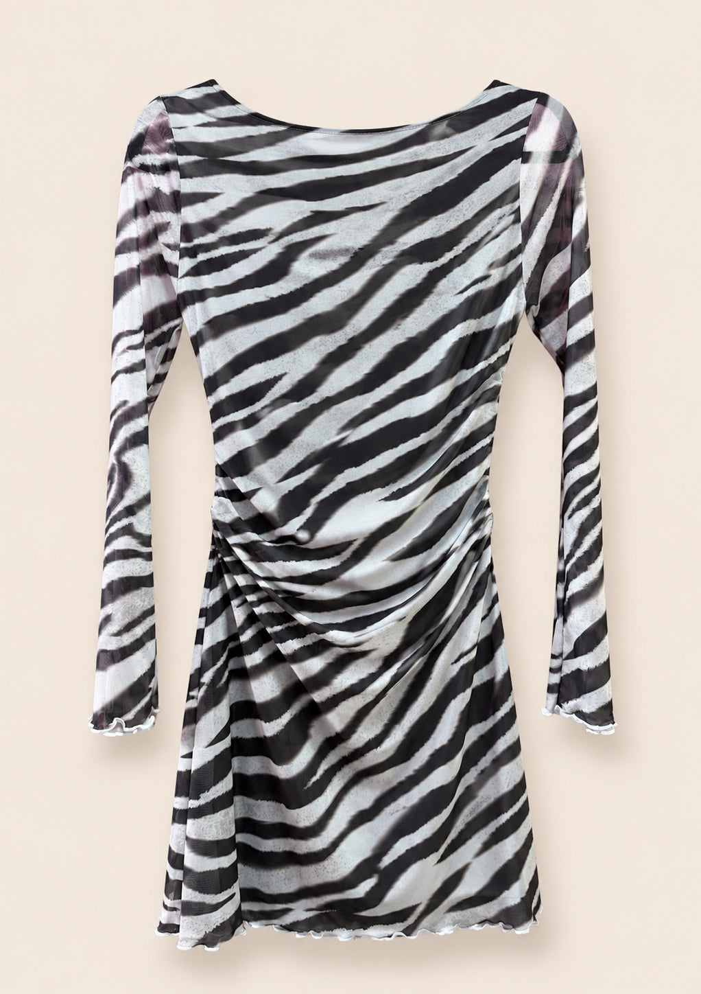 Zebra Print Open Back Mini Dress
