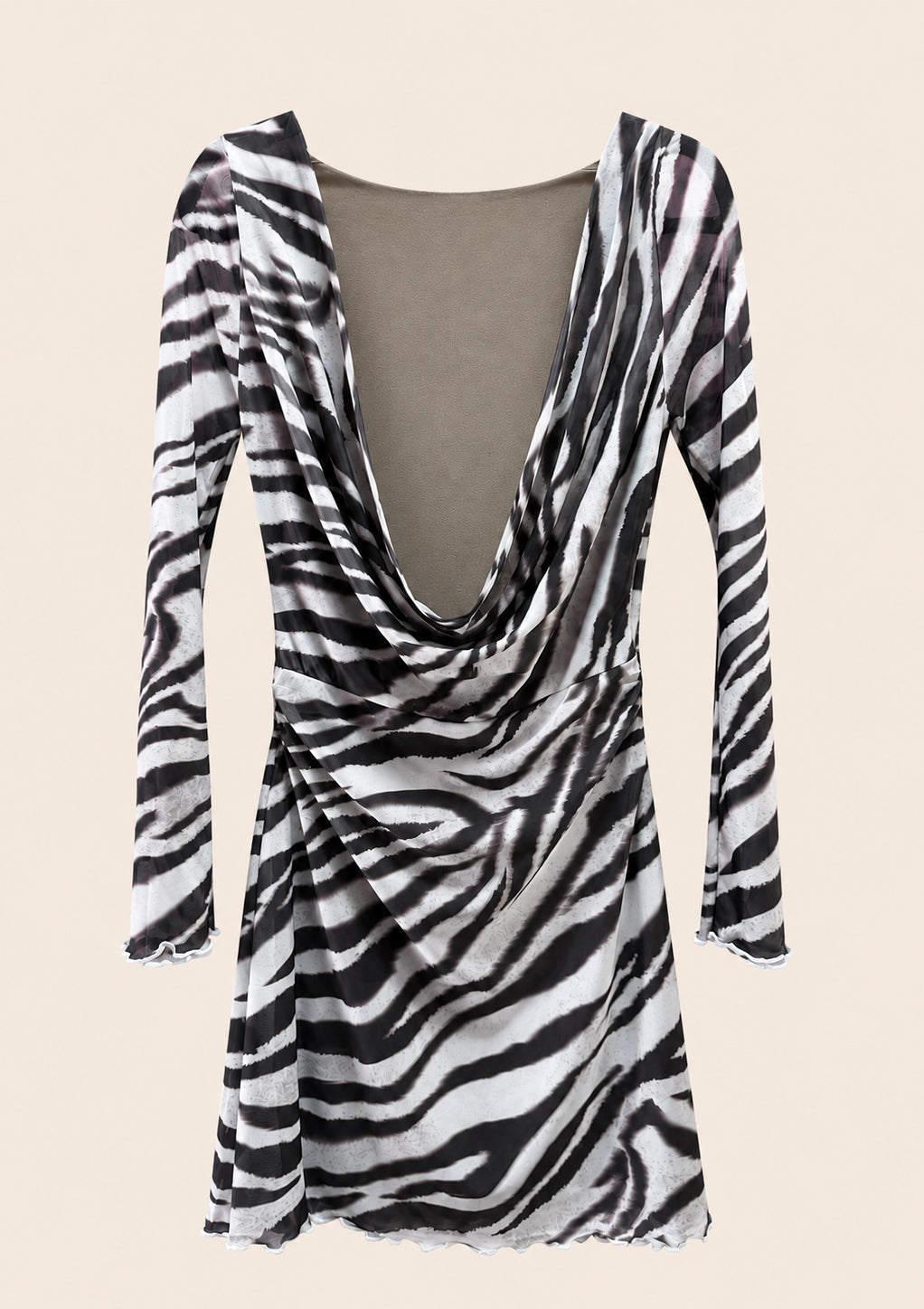 Zebra Print Open Back Mini Dress
