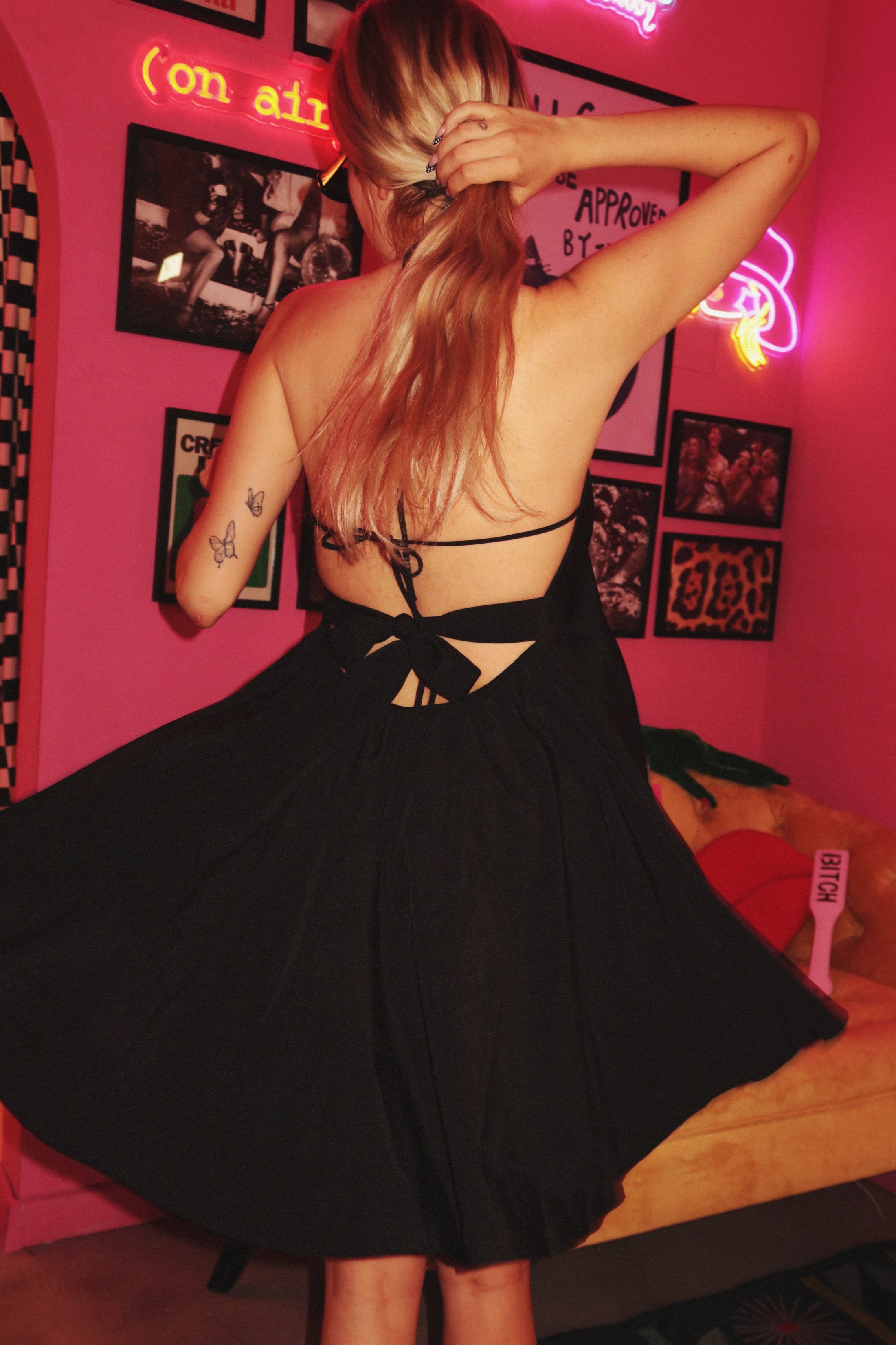 Dark Diva Halter Mini Dress