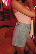 Load image into Gallery viewer, Starlit High‑Waist Denim Shorts
