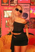 Load image into Gallery viewer, Black One-Shoulder Cutout Mini Dress
