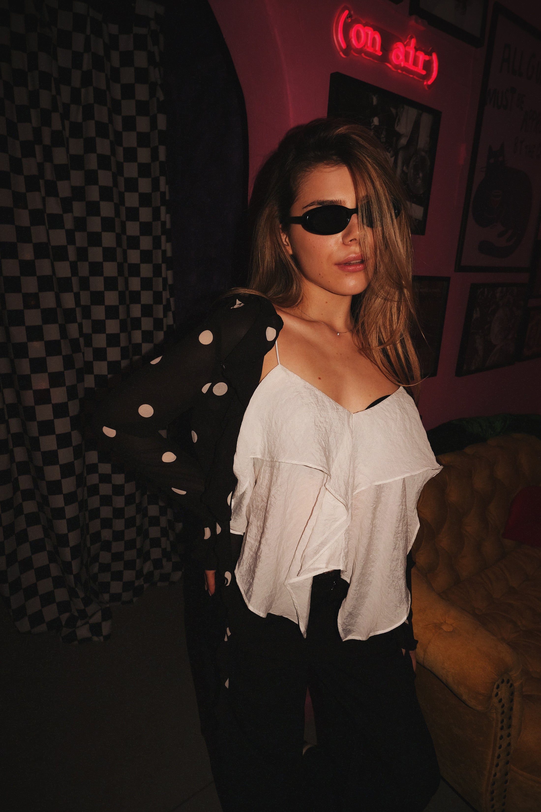 Polka Dot Chiffon Blouse