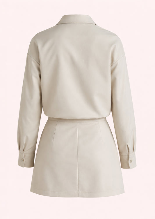 Beige shirt with skirt on a white background