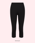 Black leggings on a light pink background