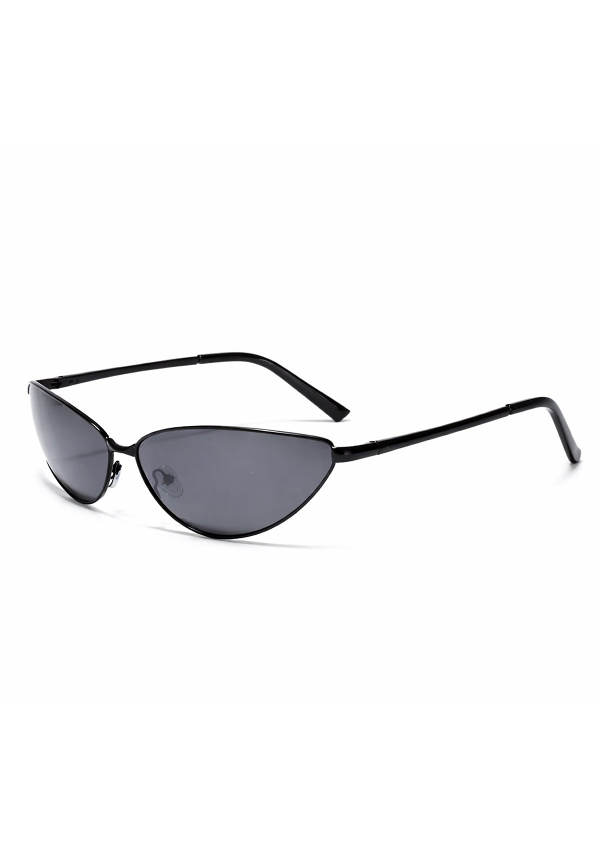 Black cat-eye sunglasses on a white background