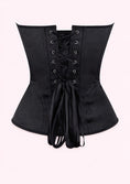 Load image into Gallery viewer, Black corset with lace-up front on a white background
