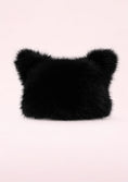 Заредете изображението в програмата за преглед на галерия, Black fur cat ear hat on a white background
