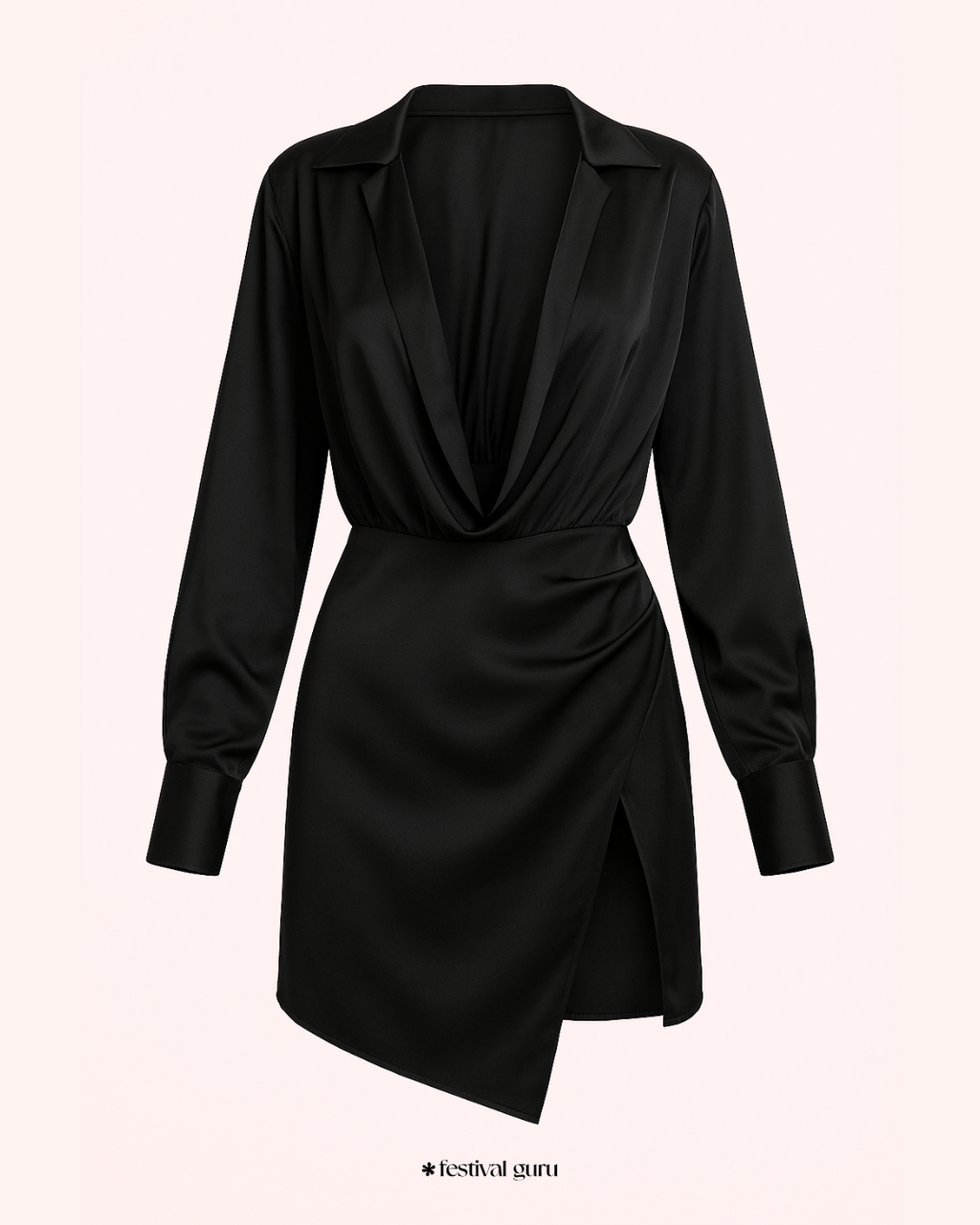 Black shirt dress on a white background