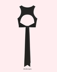 Заредете изображението в програмата за преглед на галерия, Black sleeveless top with a long tie on a white background
