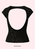 Заредете изображението в програмата за преглед на галерия, Black top with sequin details on a white background
