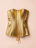 Load image into Gallery viewer, Gold Lace-Up Corset Kalla Clothing
