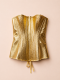 Gold Lace-Up Corset Kalla Clothing