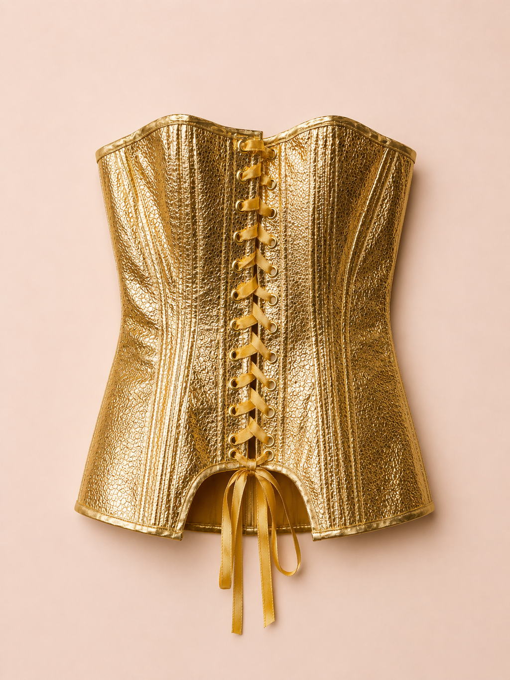 Gold Lace-Up Corset Kalla Clothing