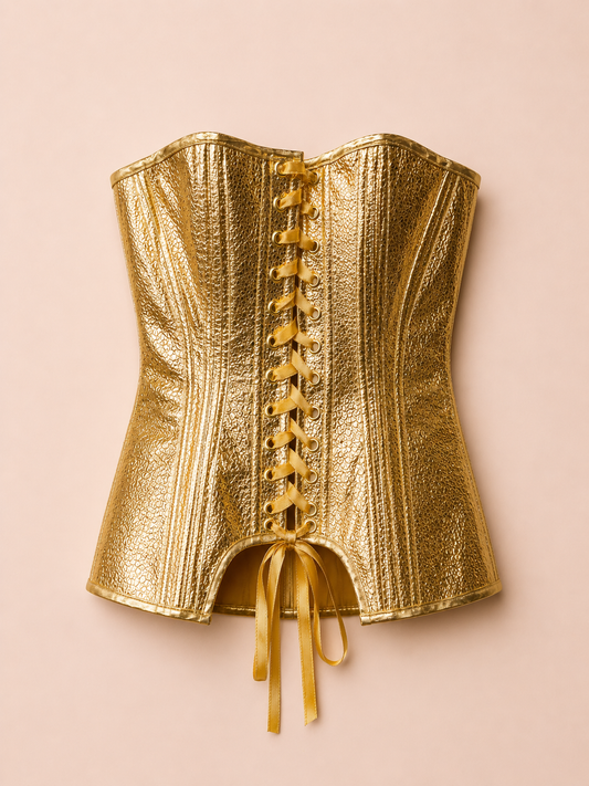 Gold Lace-Up Corset Kalla Clothing