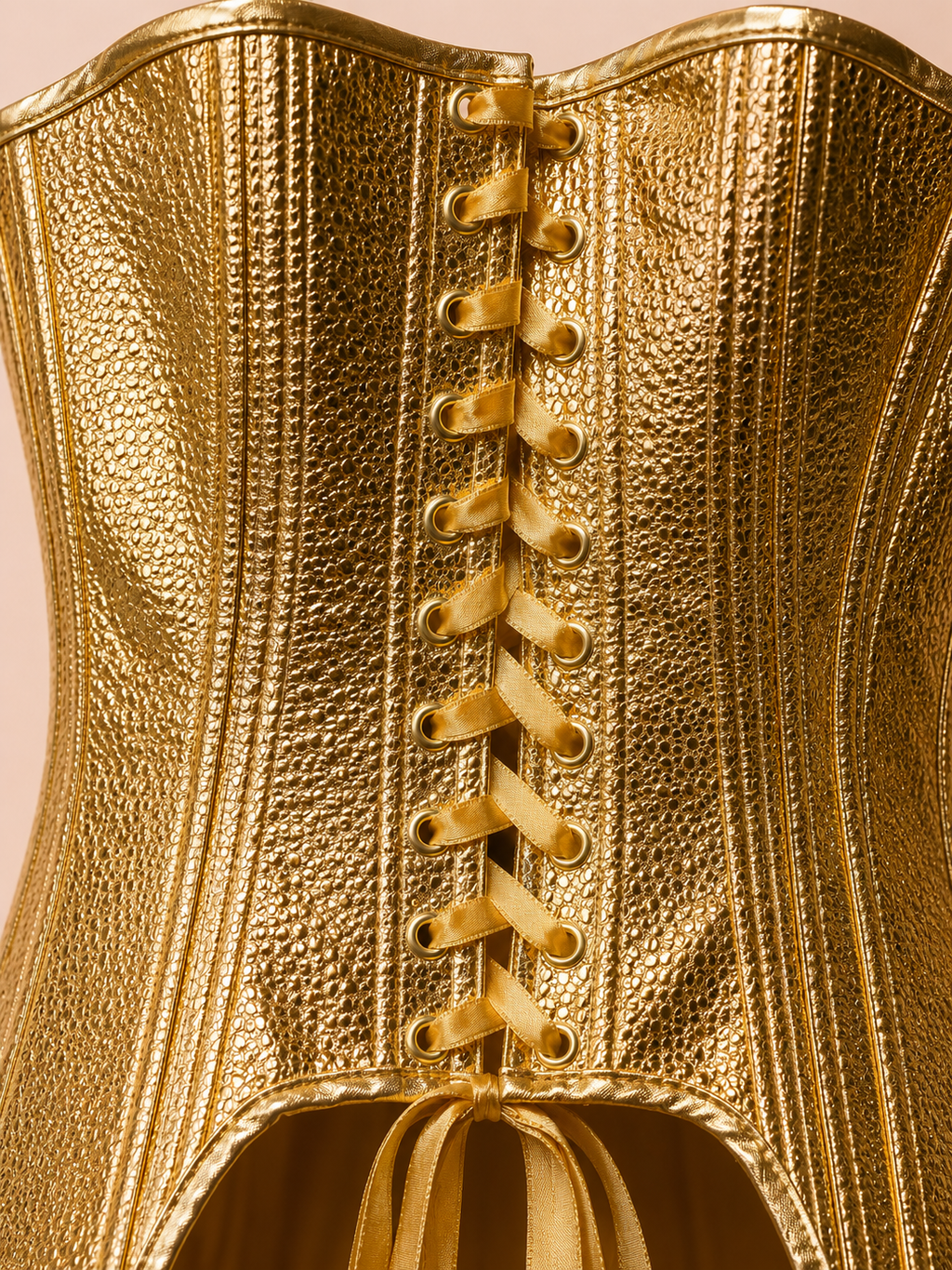 Gold Lace-Up Corset Kalla Clothing