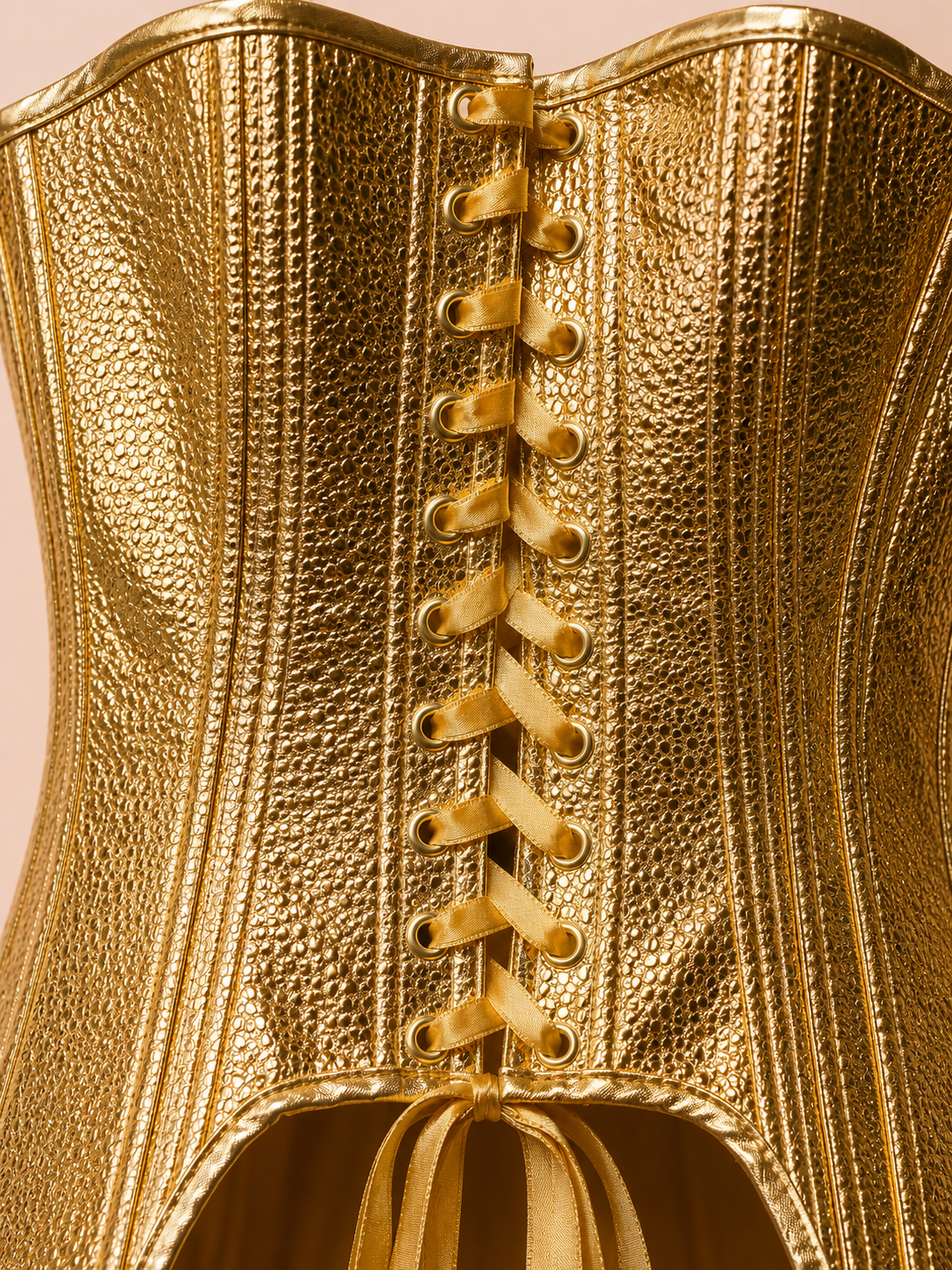 Gold Lace-Up Corset Kalla Clothing