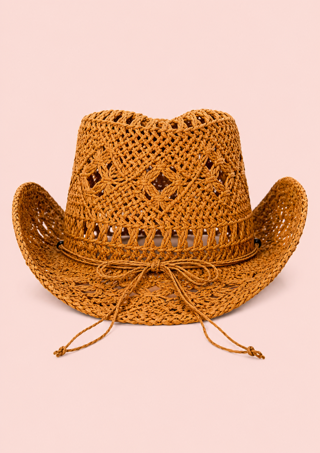 Crochet Cowboy Hat with Shell & Bead Detail