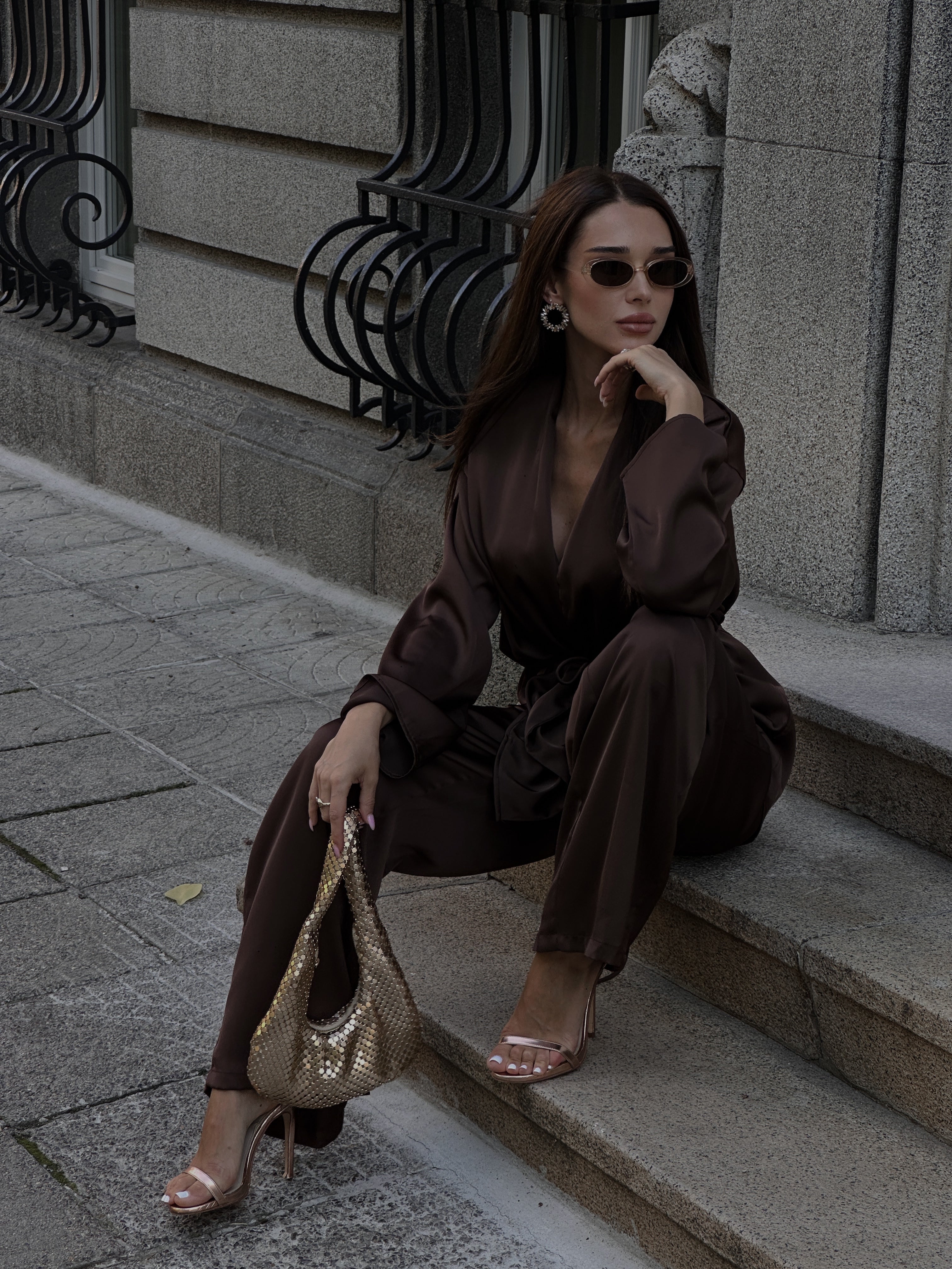 The Espresso Satin Set