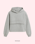 Gray hoodie on a light pink background