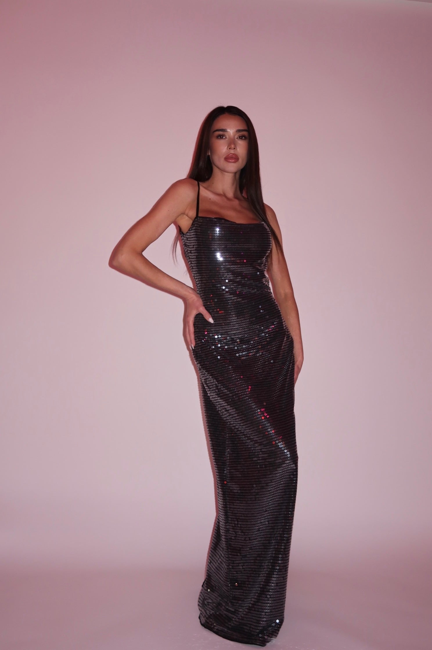 Midnight Glow Sequin Maxi Dress