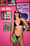 Load image into Gallery viewer, Black Sparkle Tie Bikini Set
