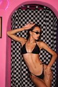 Load image into Gallery viewer, Black Sparkle Tie Bikini Set
