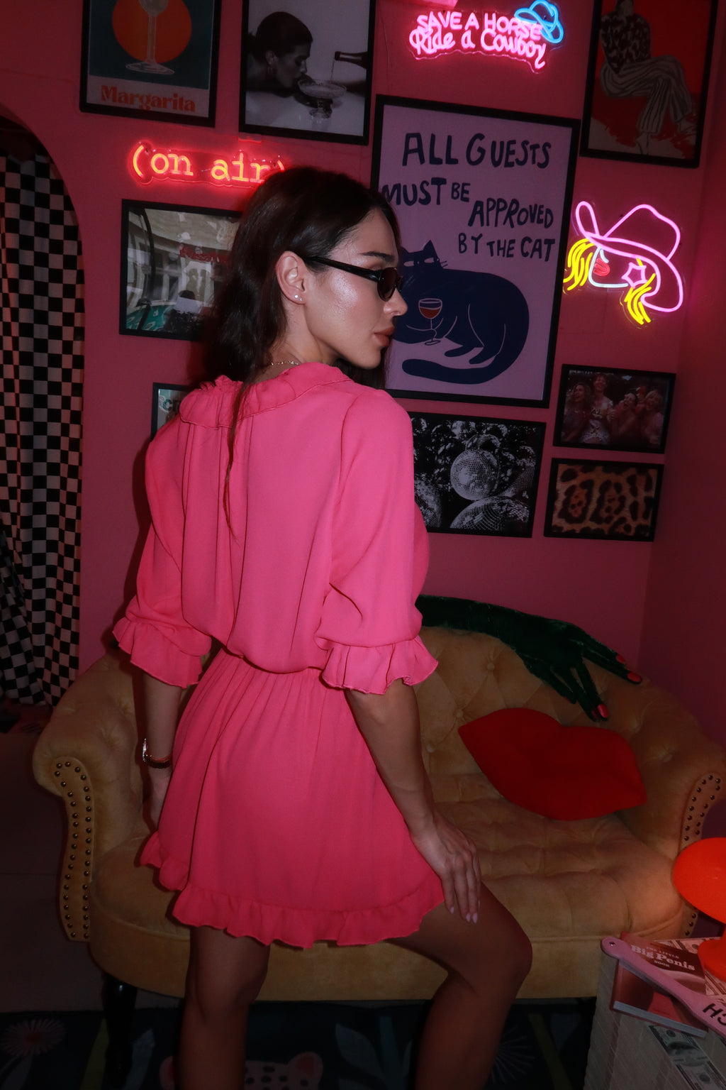 Pink Ruffle Top & Shorts Set