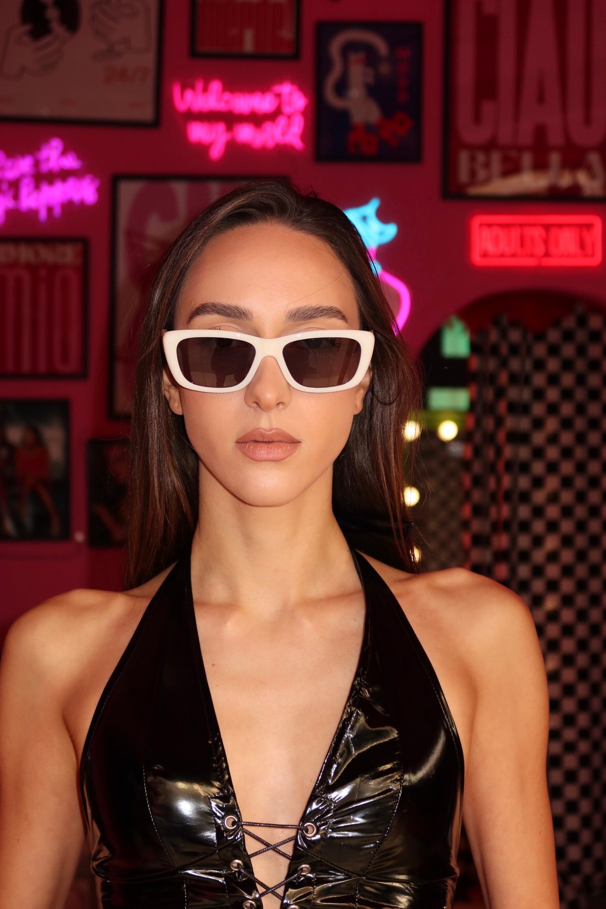 White Sunglasses with Grey Lenses
