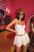 Load image into Gallery viewer, Flirty & Flowy Lace-Up Mini Dress
