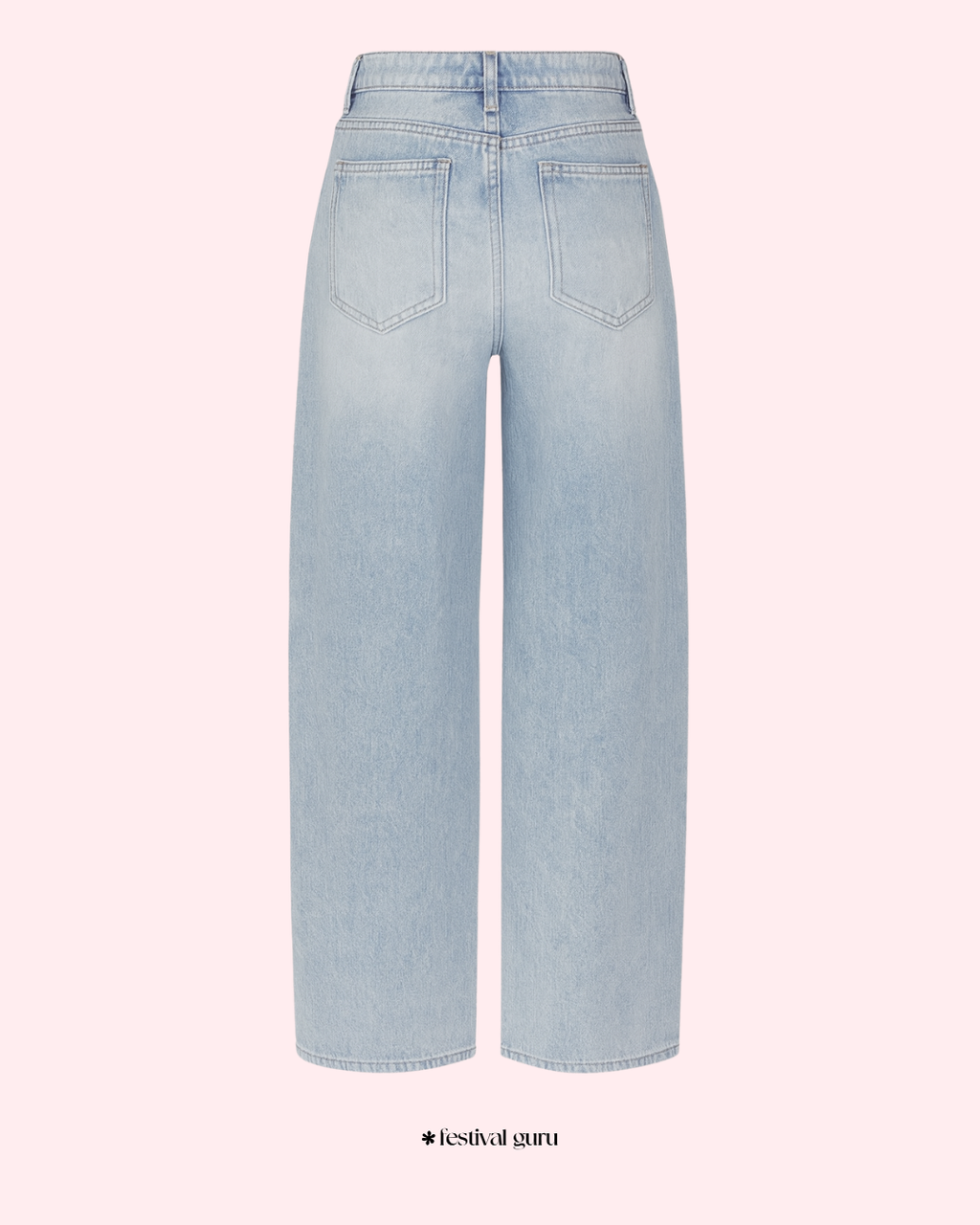 Light blue jeans on a white background