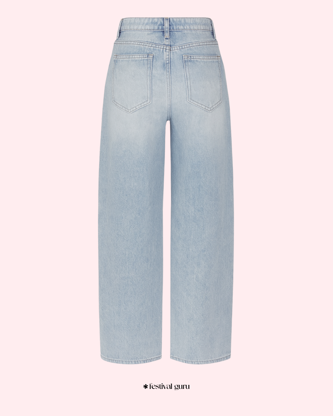 Light blue jeans on a white background