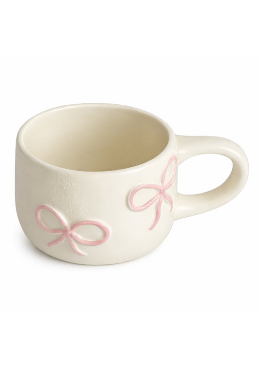 Керамична чаша с розова панделка 