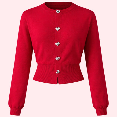 Плетена жилетка с копчета сърце