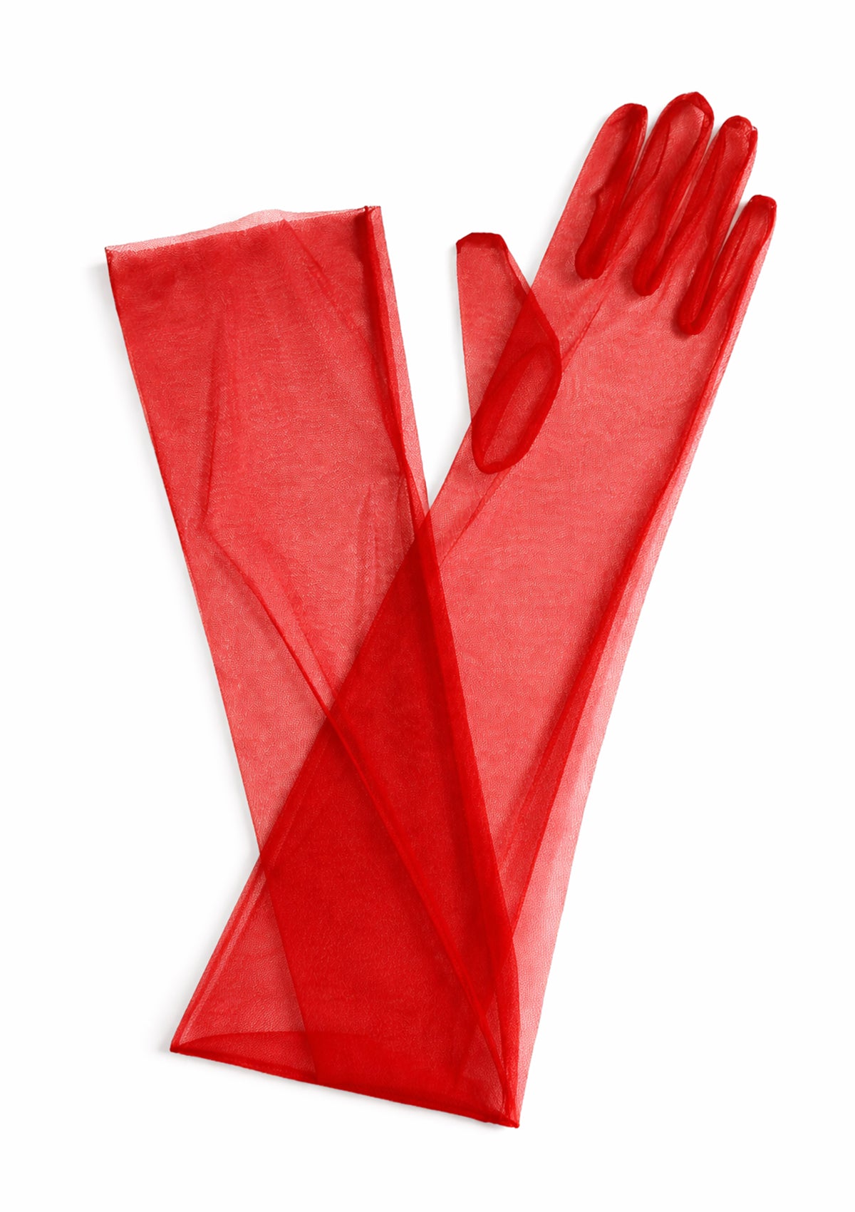 Red gloves on a white background