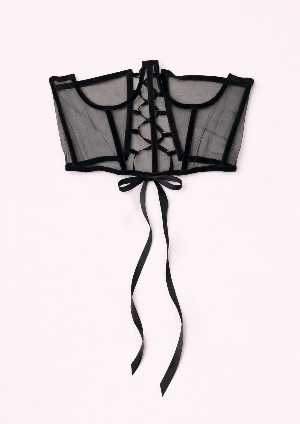 Black Mesh Corset Top Kalla Clothing