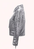 Заредете изображението в програмата за преглед на галерия, Silver sequin jacket on a white background
