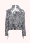 Заредете изображението в програмата за преглед на галерия, Silver sequin jacket on a white background
