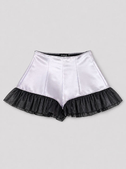 Satin Ruffle Къси Панталони
