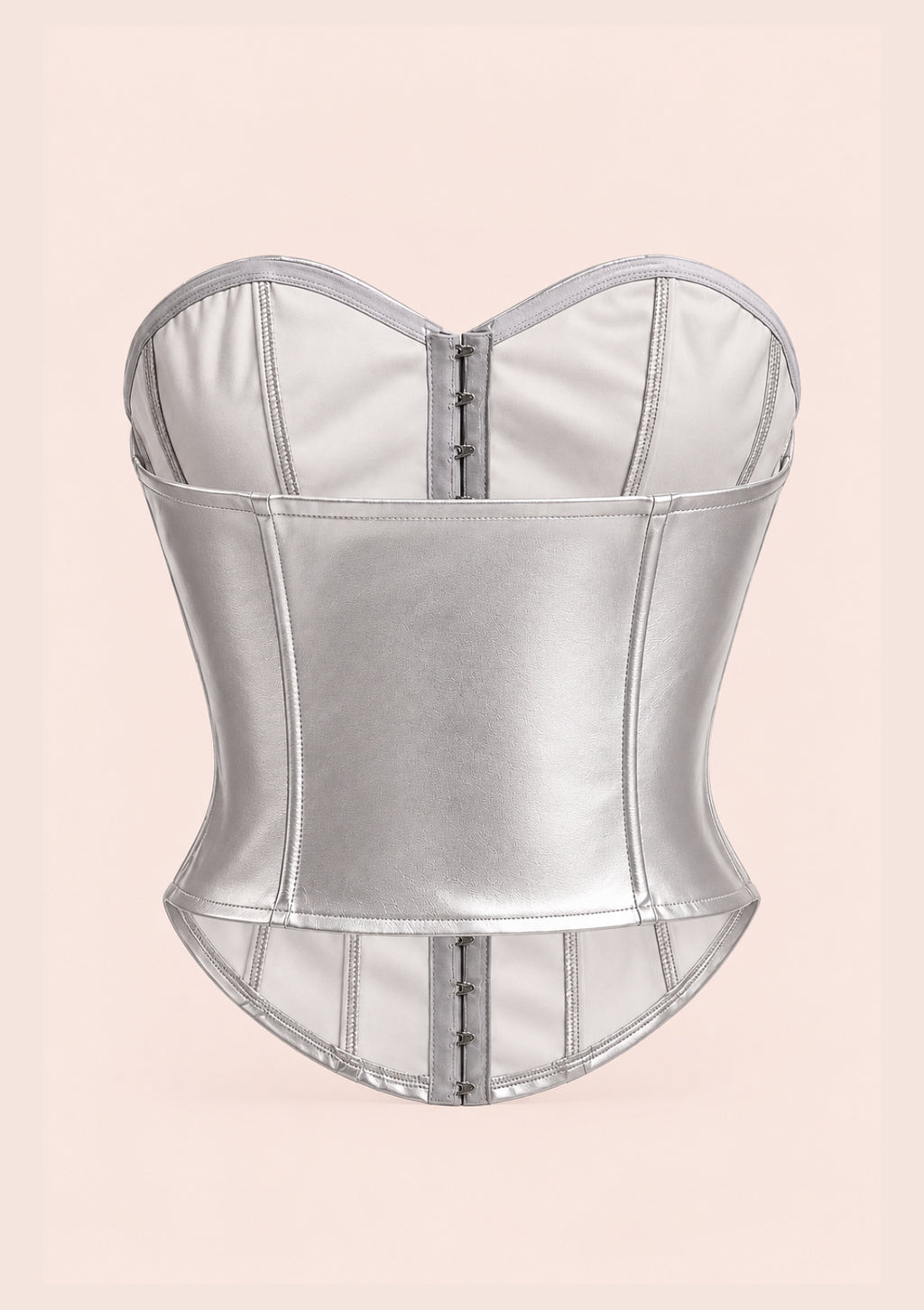 Silver Strapless Corset Top