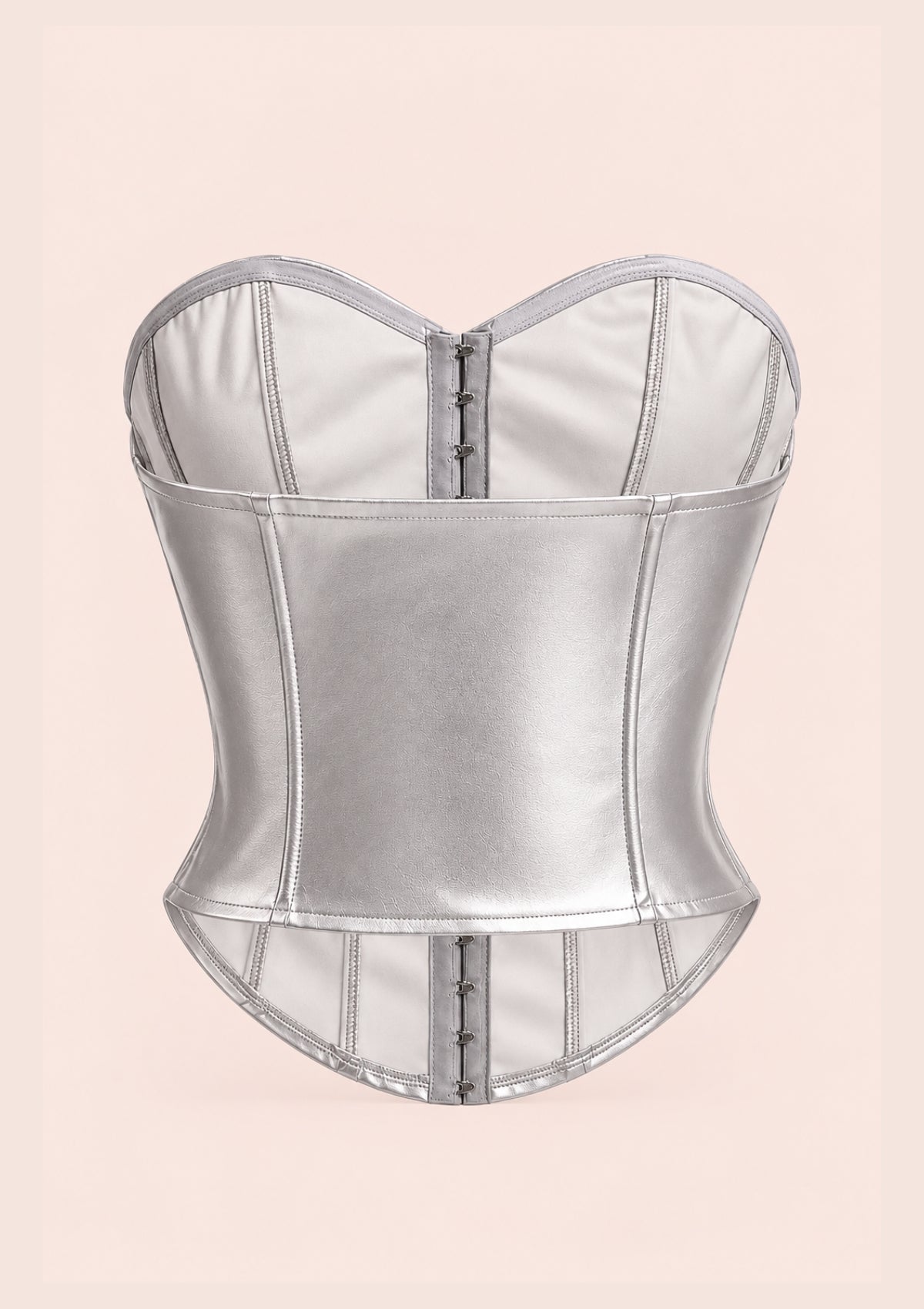 Silver Strapless Corset Top